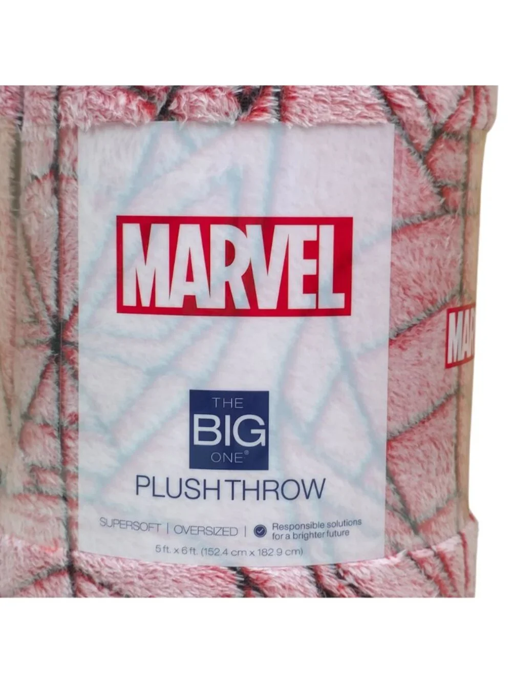 Marvel The Big One Plush Throw Supersoft Oversized 5x6 Faux Fur Spiderman Themed